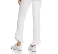 Paige - Hoxton Straight Ruffle-detail Ankle Jeans