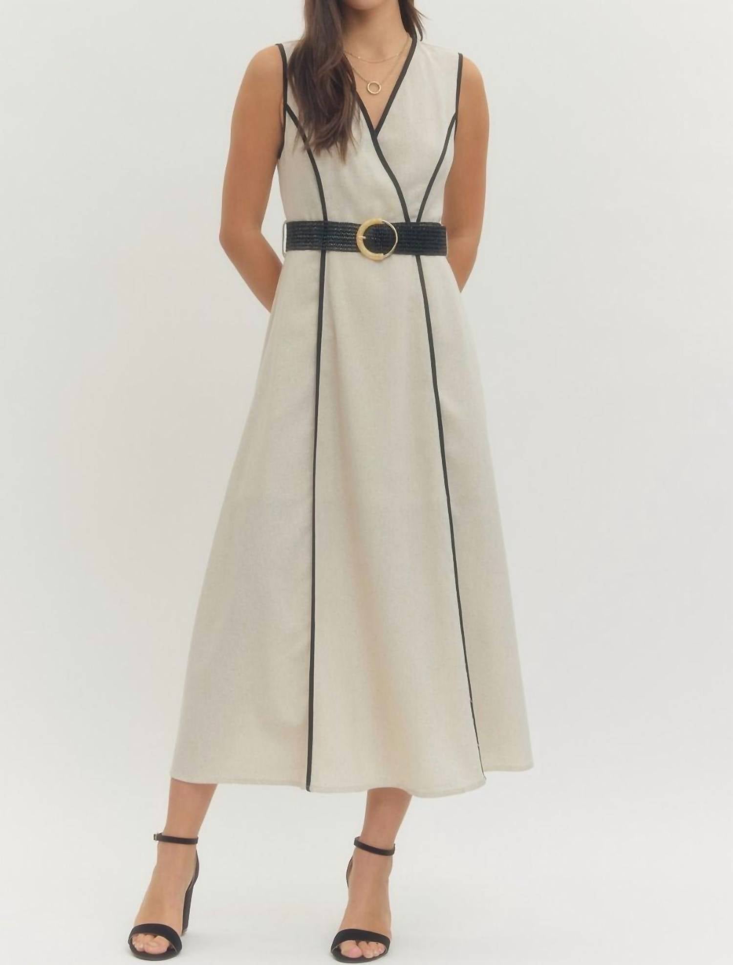 Entro - Belted Midi Dress