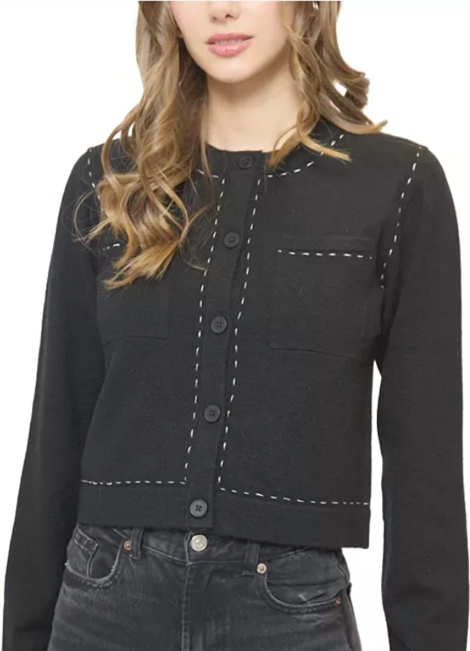 Central Park West - Crystal Lurex Whipstitch Cardigan