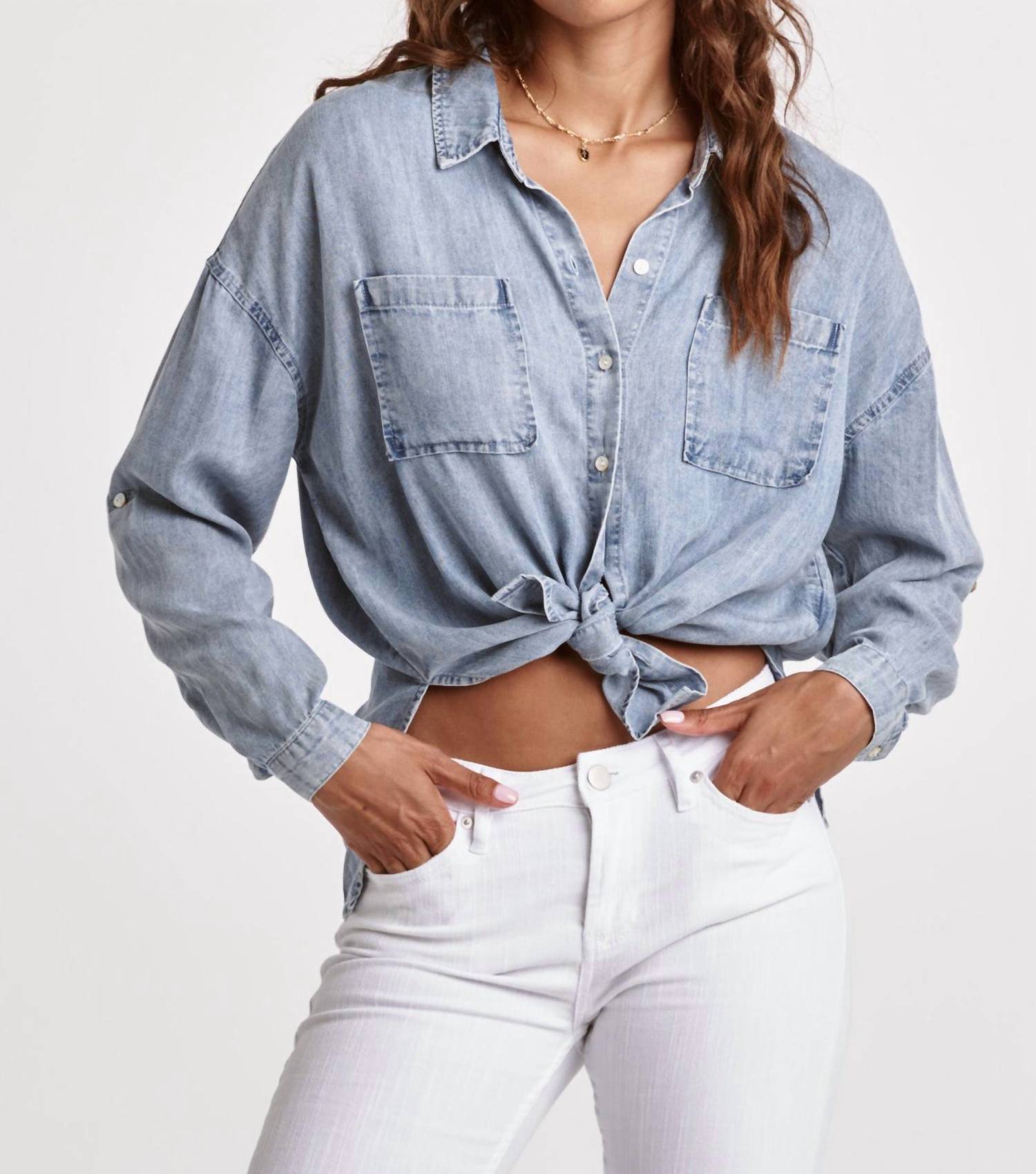 DEAR JOHN DENIM Arianna Top in independence blue 1 - women's t-shirt