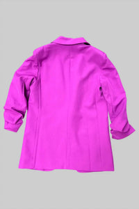 Art & Love Usa - Solid Ruched Sleeve Blazer