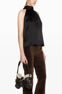 Frame - High Neck Satin Top