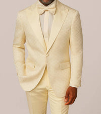 MAZARI Men's Slim Fit Blazer With Bow Tie in silver silver - men's jacket