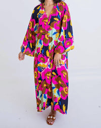 Karlie Boho Bloom Kaftan Maxi Dress in multi - women's dress