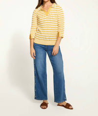 Fdj - 3/4 Sleeve Polo Sweater