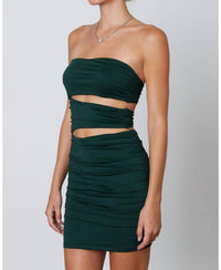 Cason Couture - The Macy Strapless Cut Out Bodycon Mini Dress