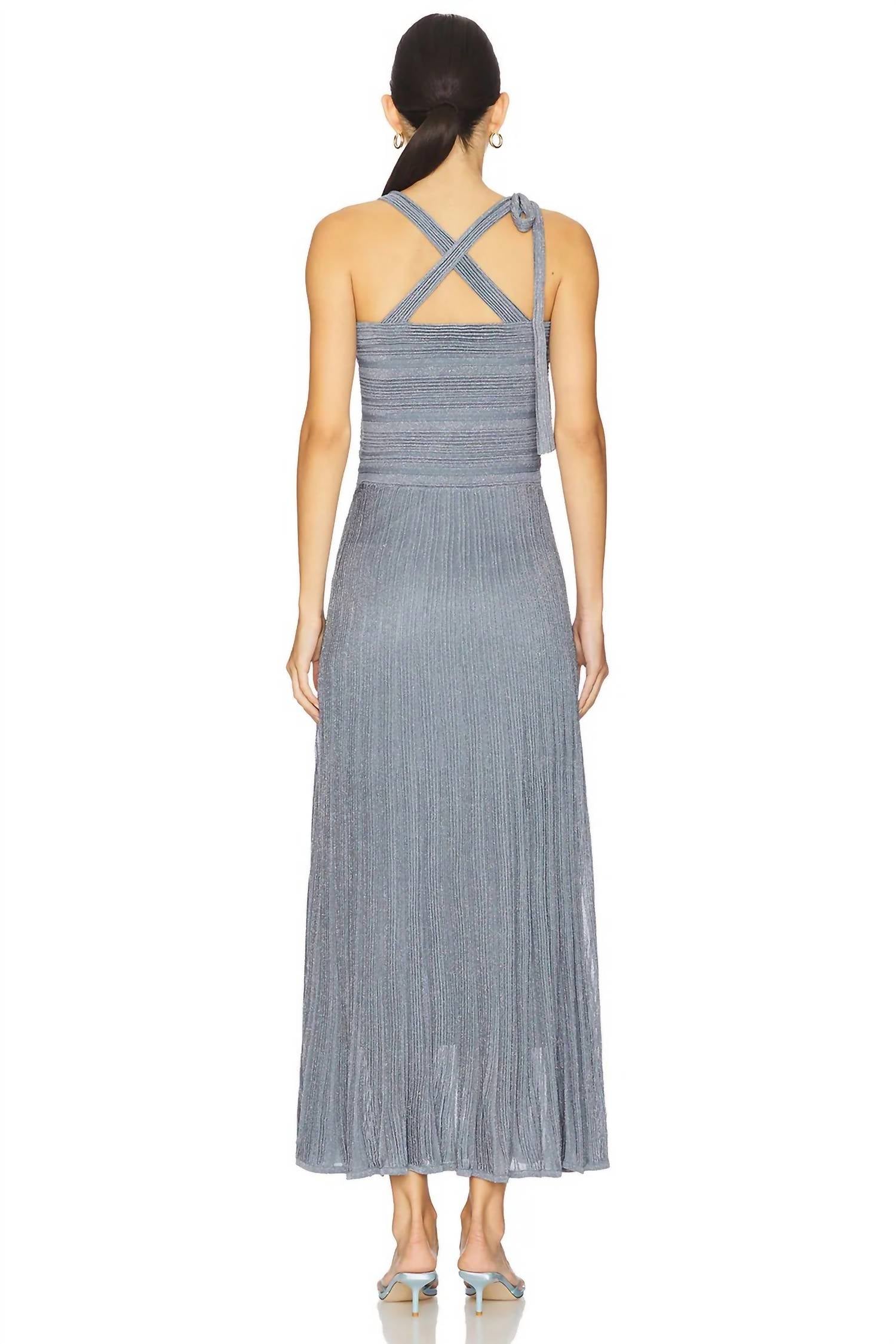 Zimmermann - Cascadian Metallic Halter Midi Dress
