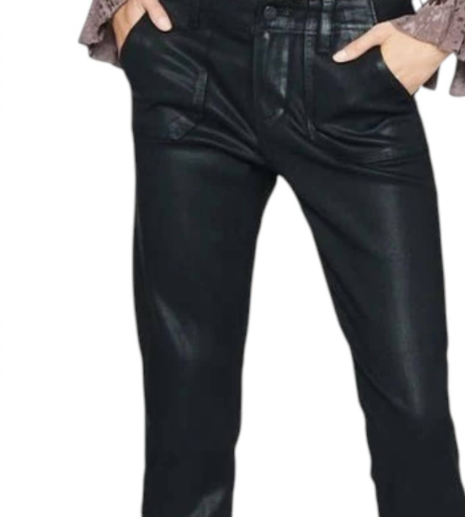 Paige - Mayslie Coated Ankle Straight Leg Pants