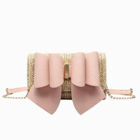 Like Dreams - Women's Bonnie Straw Wallet Bowtie Crossbody Bag