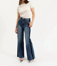 DAZE Far Out High Rise Wide Leg Jeans in tuxedo 1 - women's jeans