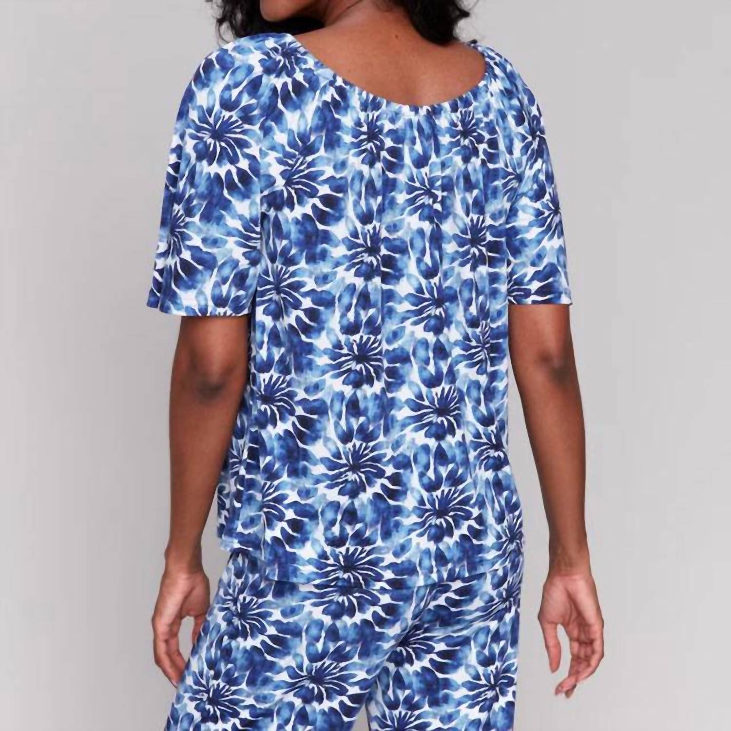 Charlie B - Lily Print Off Shoulder Knit Top