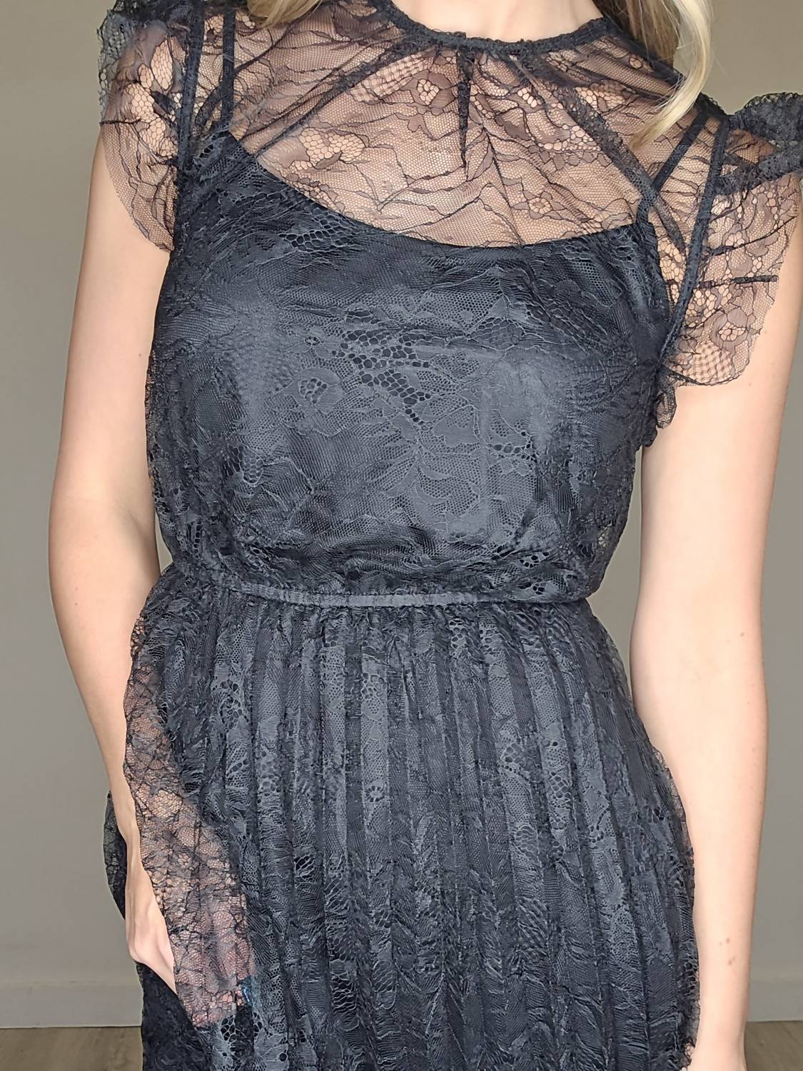 WISHLIST The Addison Midi Dress in black - women's dress - detail view