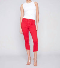 Charlie B - Bell Bottom Pant Raw Edge Hem Pants