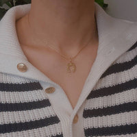 Ellison+Young Women's Lucky Horseshoe Necklace in gold - women's jewelry - alternate view