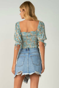 Elan - Short Sleeve Puff Shoulder Top