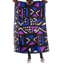 Nf - Vibrant All-over Prints Kaftan Dress With Headband