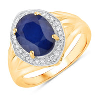 Diana M Jewels Women's Oval Natural Sapphire Fashion Ring (3.31 Ct) - Signature Plus in 14k yellow gold - women's jewelry