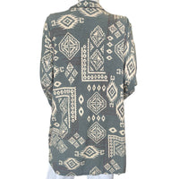 Cotton Bleu - Women's Ethnic Print Open Front Cardigan - Plus