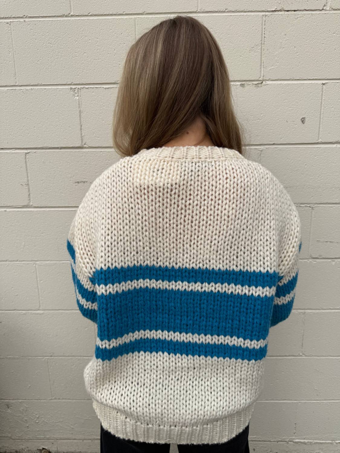 Blue Blush - Amanda Striped Sweater