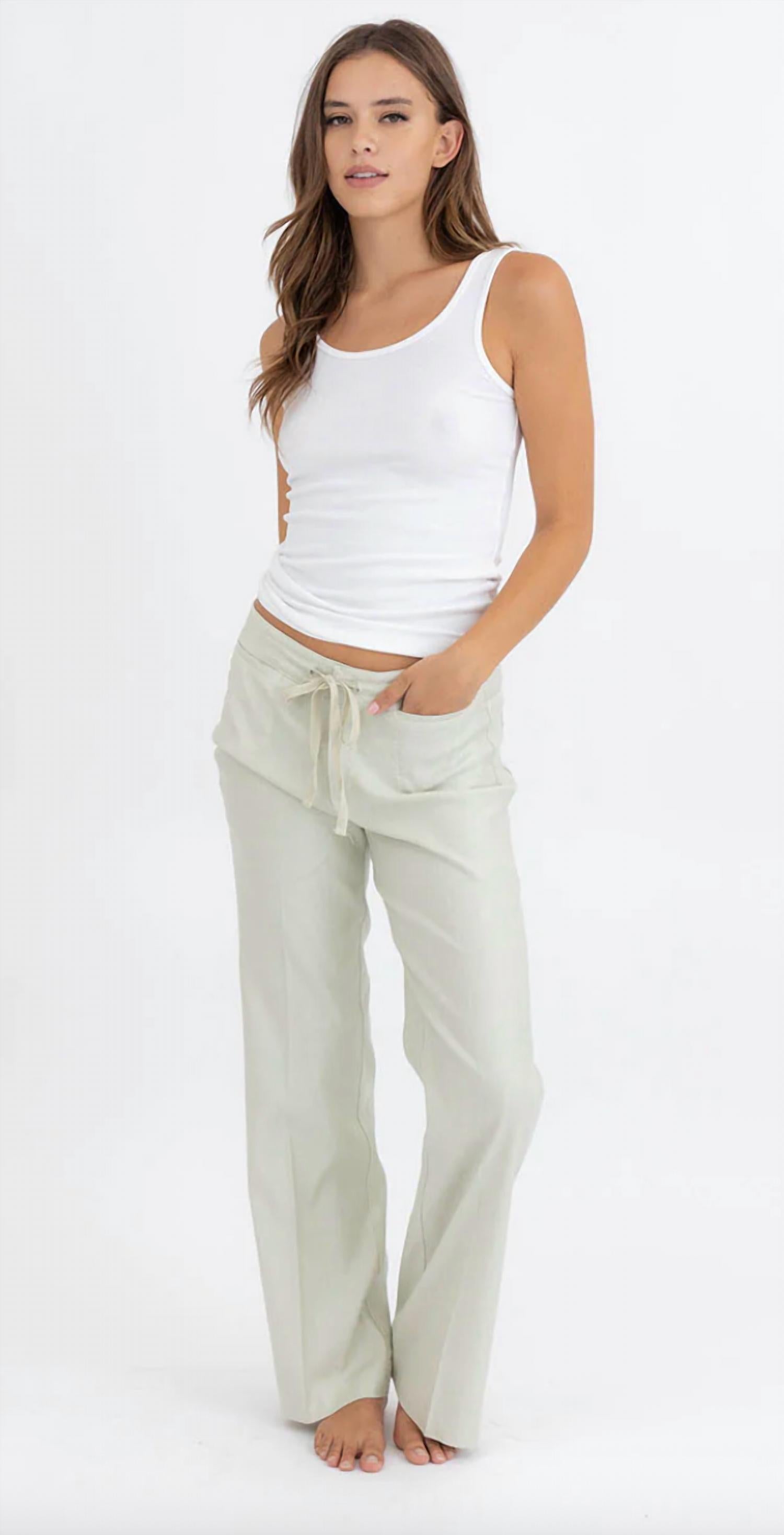 Level99 - Stretch Linen Wide Leg Pants