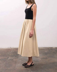 Moon River - Square Neck Crochet Top Mixed Media Dress