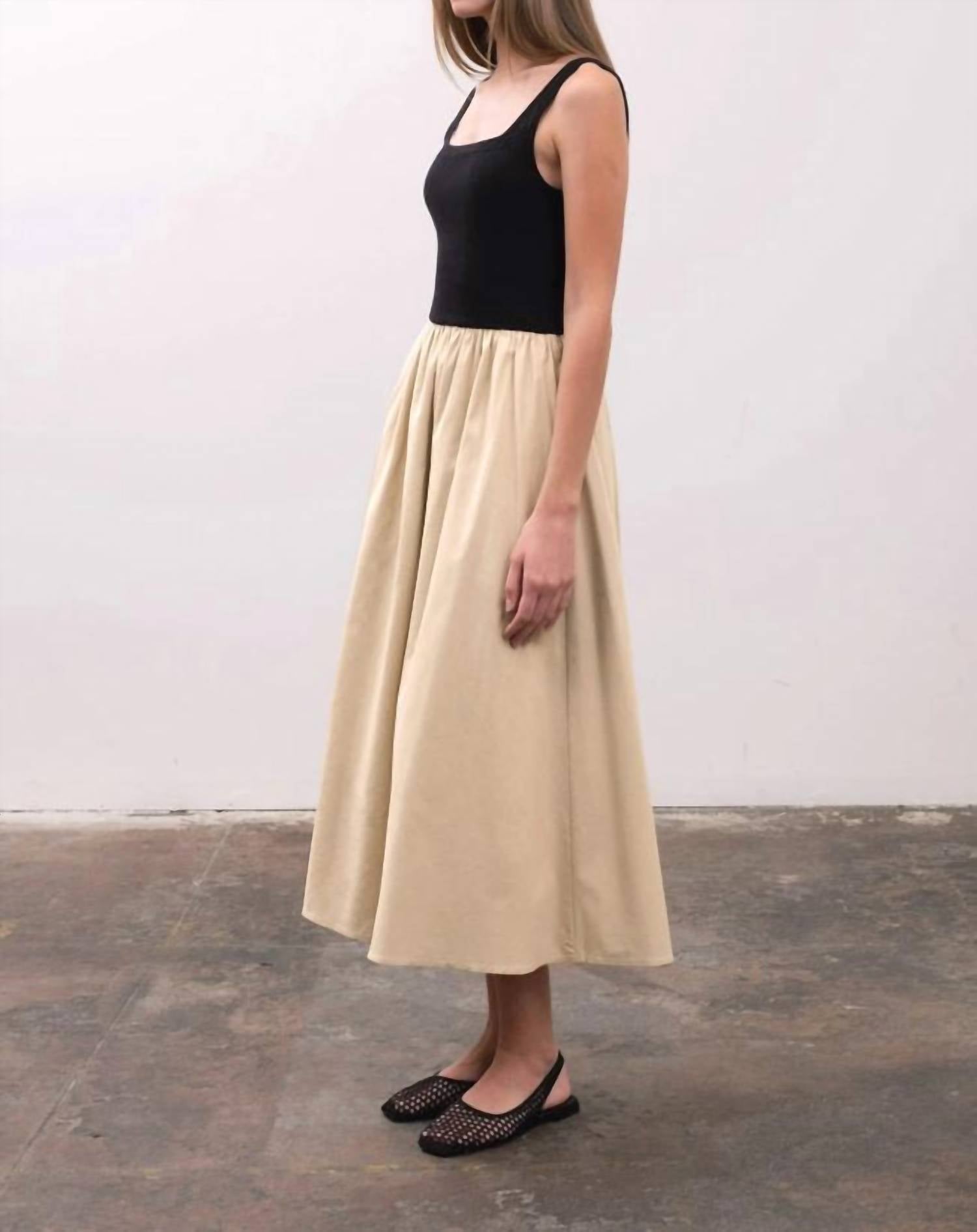 Moon River - Square Neck Crochet Top Mixed Media Dress