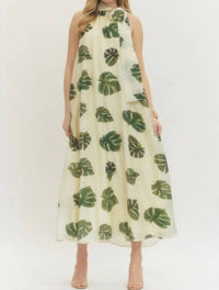 Entro - Palm Me Maybe Halter Midi Dress