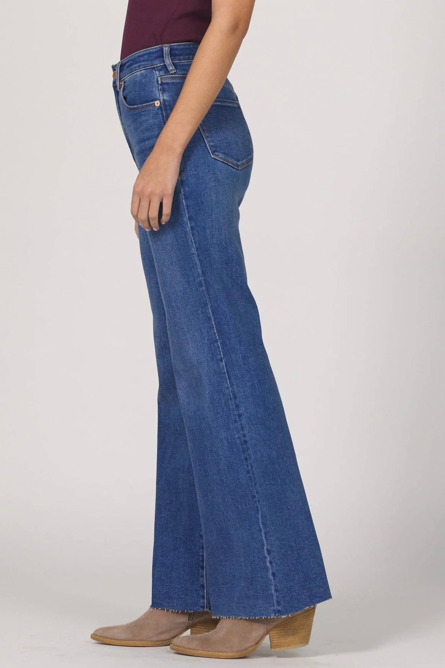 Dear John Denim - Fiona Wide Leg Frayed Jeans