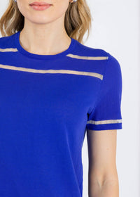 Peace Of Cloth - Sheer Stripe Short Sleeve Crew Top