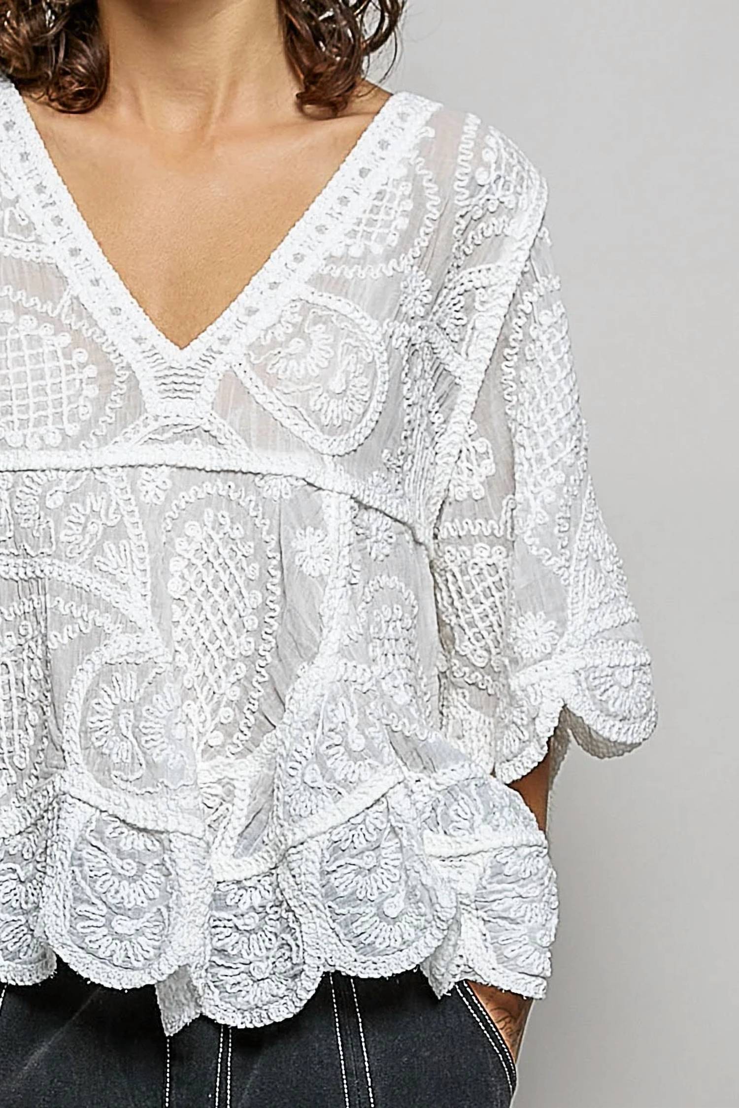 Pol - Relaxed Fit Crochet Top
