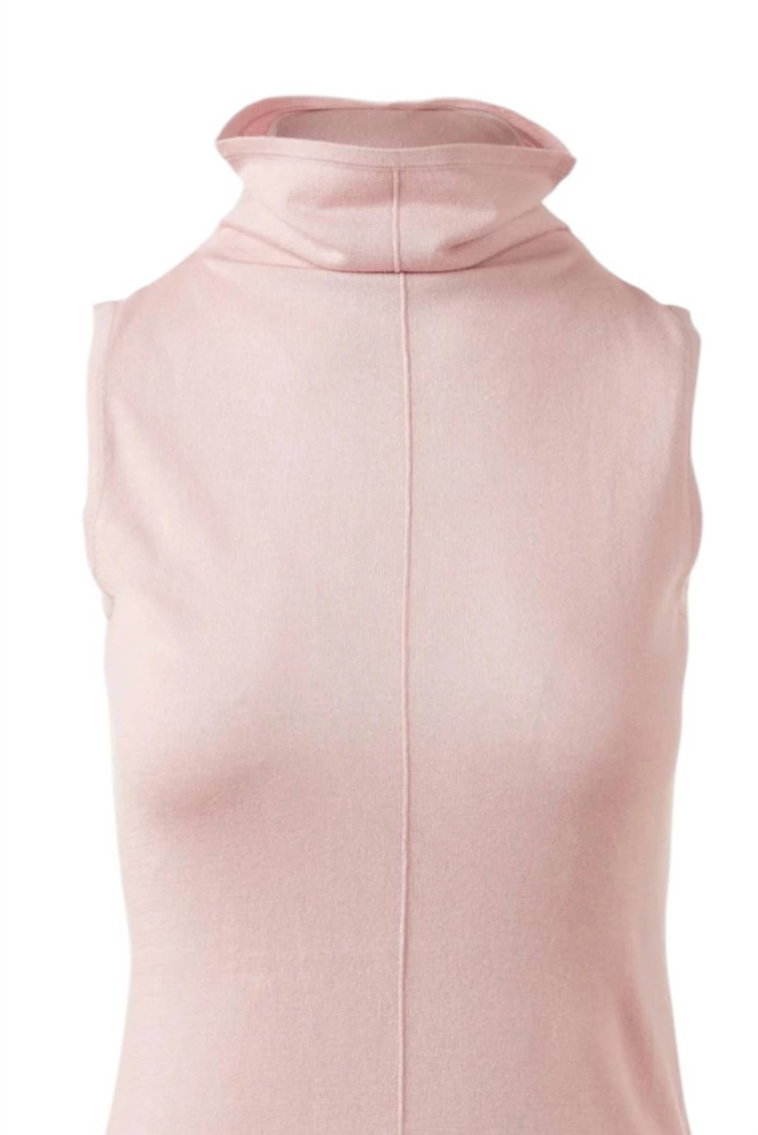 Kinross Women's Seamed Funnel Tank in ballet - women's tank top - detail view