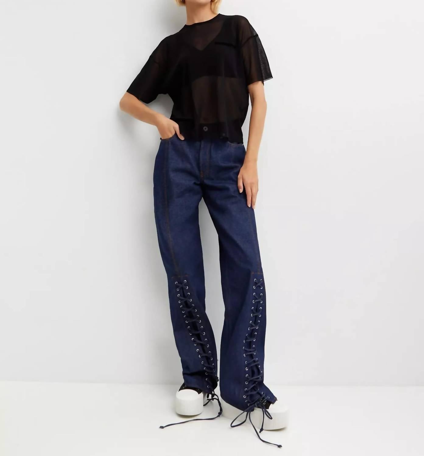 Jean Paul Gaultier - Pre-loved Frenchy Finishing Haute Jeanerie Tailored Laced Jeans