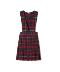 V-Neck Pleated Plaid Jumper