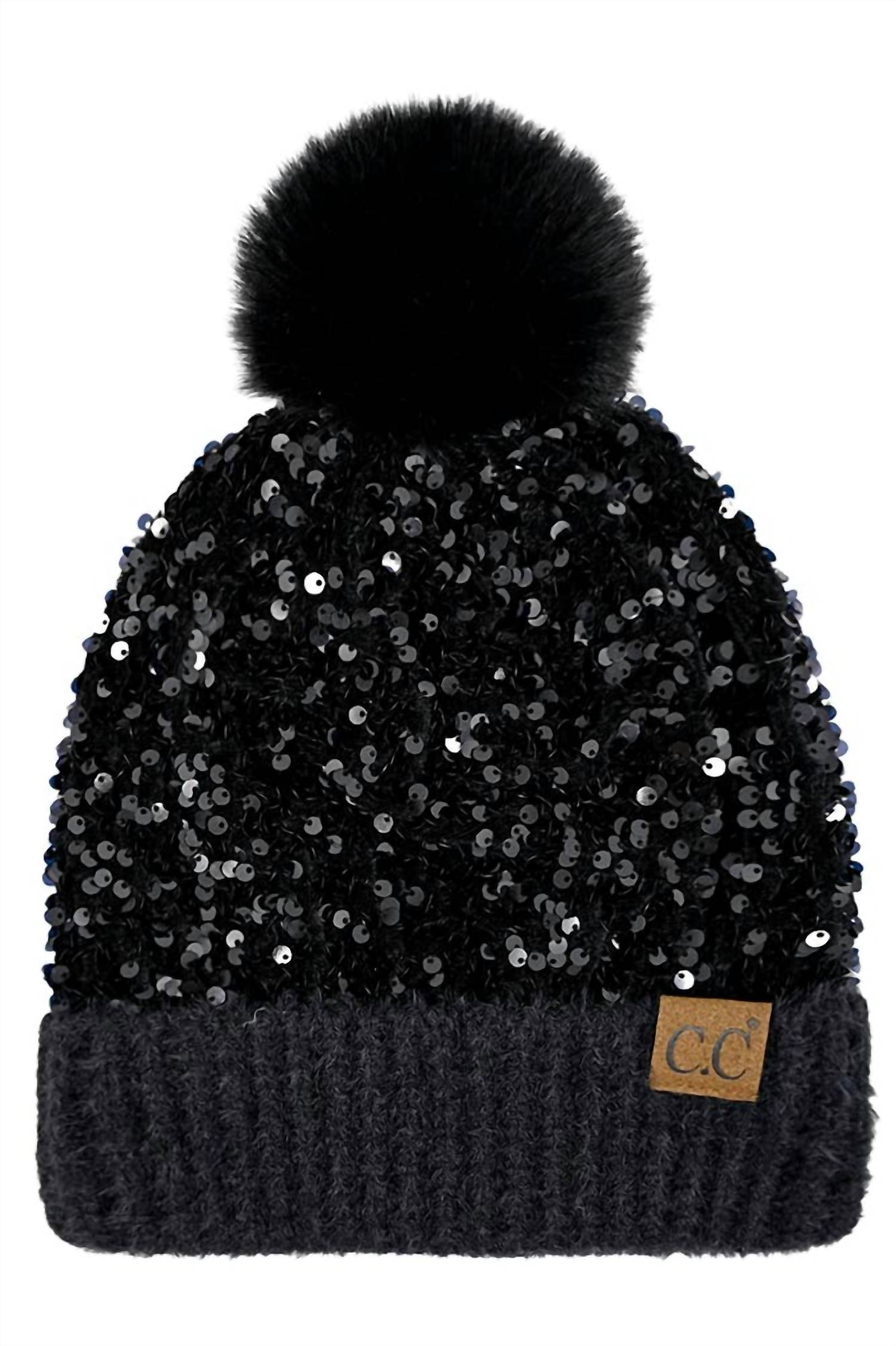 Cc Beanies - Women's Fleece Lined Sequin Beanies