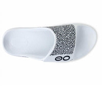 OOFOS Men's Ooahh Sport Flex Limited Slide in white labyrinth - men's sandal - alternate view