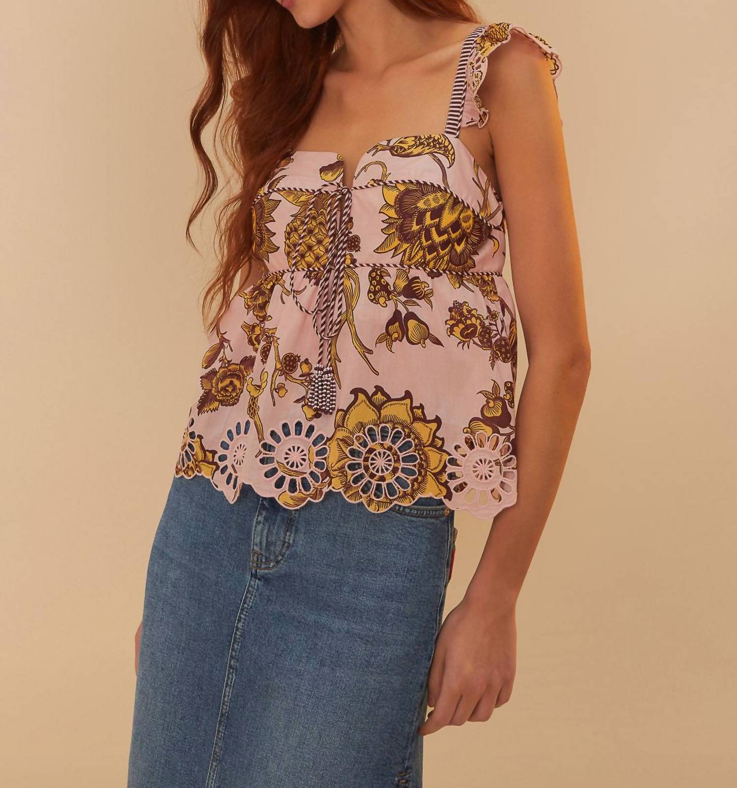 Farm Rio - Tropical Landing Sleeveless Blouse