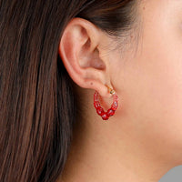 Gold & Honey - Women's Mini Heart Bamboo Hoop Earrings