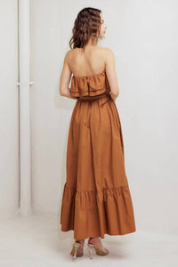 Flying Tomato - Strapless Milk And Honey Woven Midi Dress