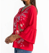 Johnny Was - FREYDE RUFFLE SLEEVE T‑SHIRT