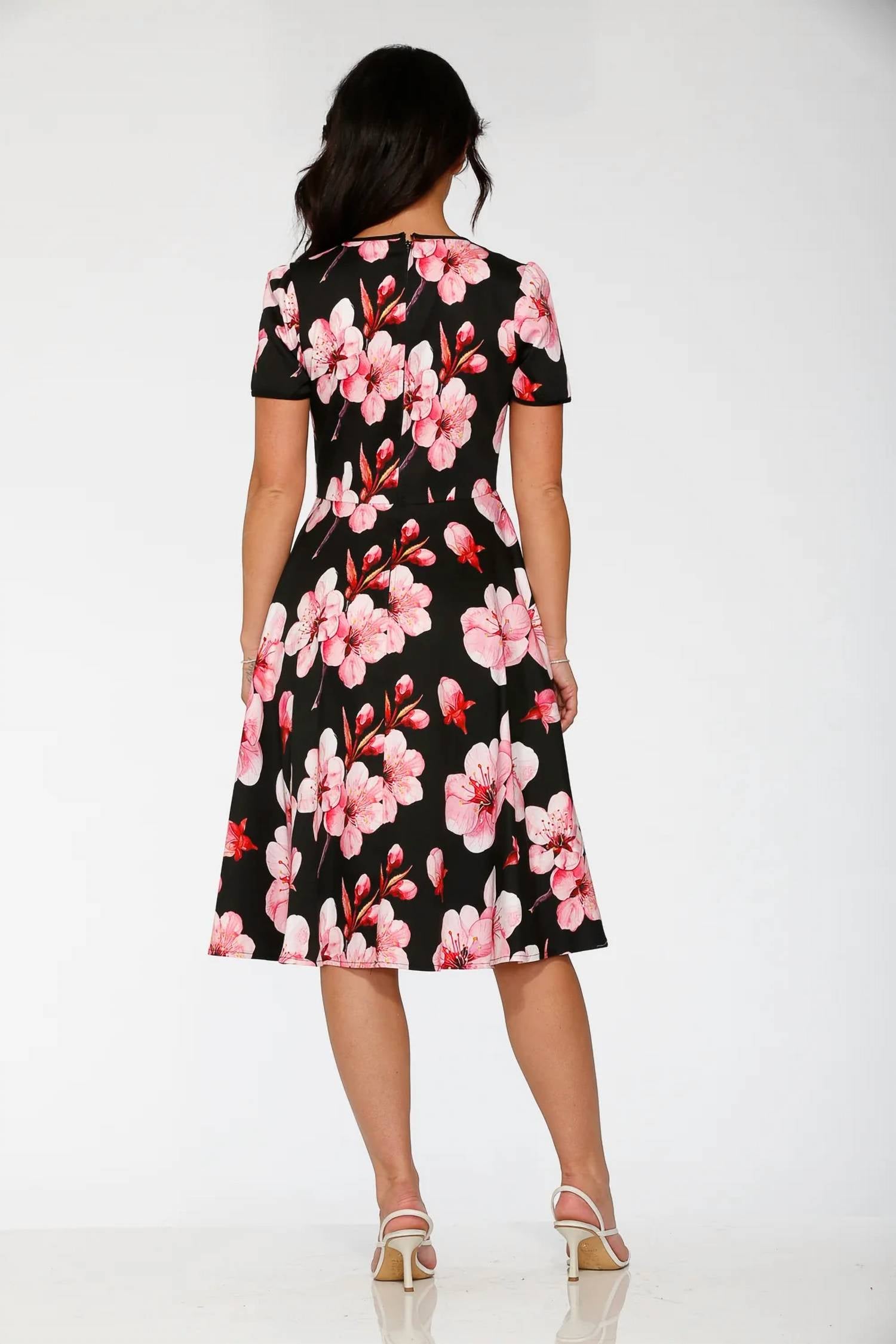 Orchid Bloom - Cotton Blend Swing Dress