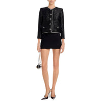 L'Agence - Zell Crystal Trim Tweed Jacket
