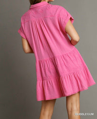 Umgee - Embroidered Flower Ruffle Dress