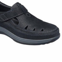 Orthofeet Women's Serene T-strap Shoes in black - women's sandal - detail view