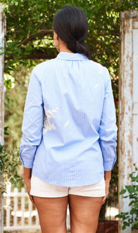Paparazzi - Lace Applique Tripe Shirt