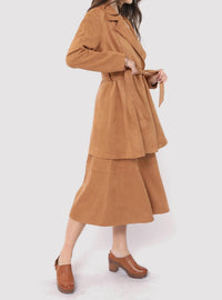 Sadie & Sage - Risk Taker Faux Suede Belted Coat