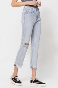 Vervet By Flying Monkey - Super High Relaxed Cuffed Straight Leg Jeans