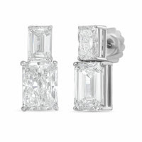 Diana M Jewels - Women's Emerald Lab-Grown Diamond Stud Earrings (10.00 Ct TCW) - Bold