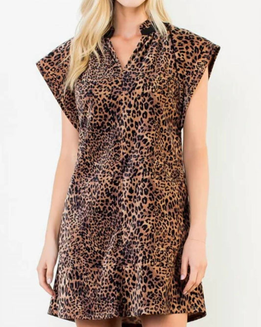 Thml - Cheetah Print Suede Dress