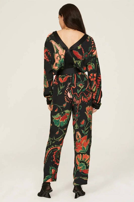 Something Navy - Printed V-neck Jumpsuit