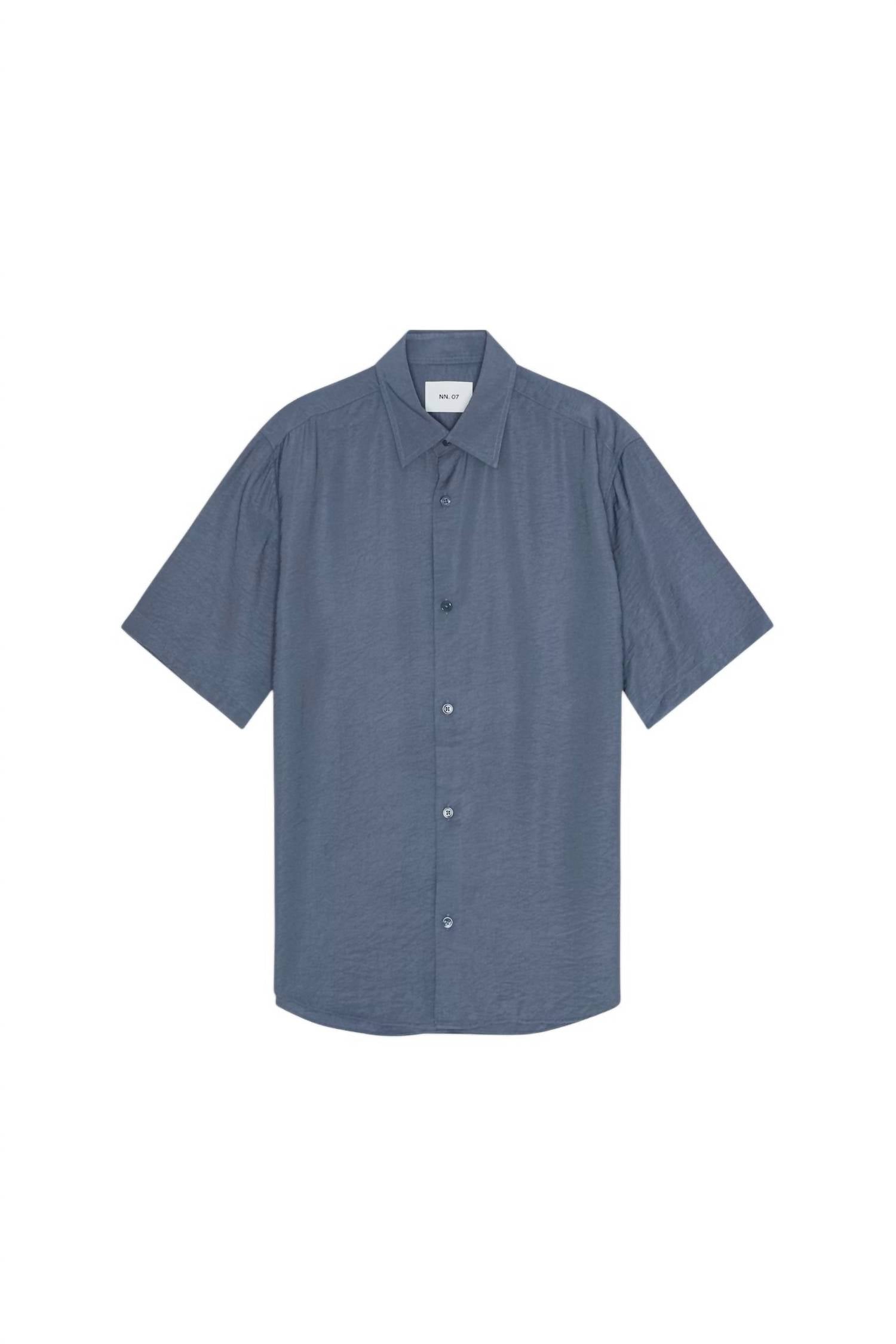 NN07 Freddy Short Sleeve No Pocket Shirt in bering sea - men's shirt - view 6